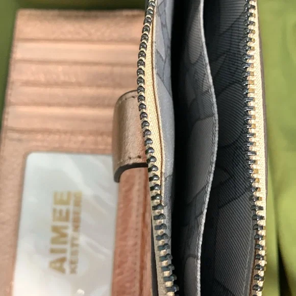 Aimee kestenberg rose gold wristlet wallet indentations see pic - Picture 6 of 9